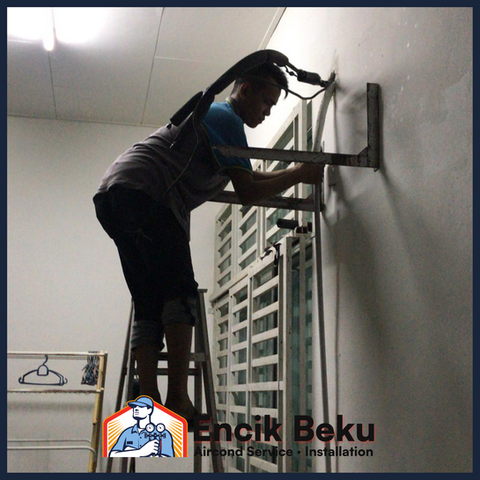 Kerja servis aircond pelanggan 11
