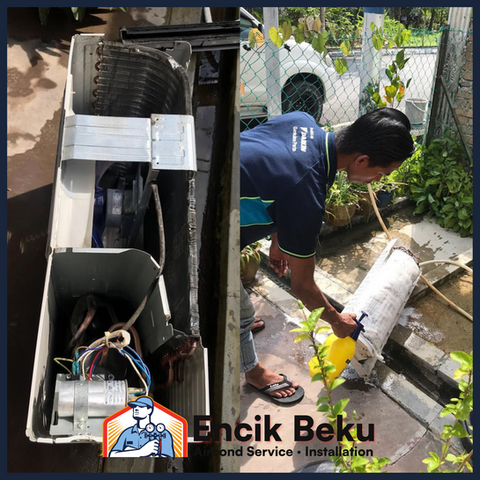 Kerja servis aircond pelanggan 12